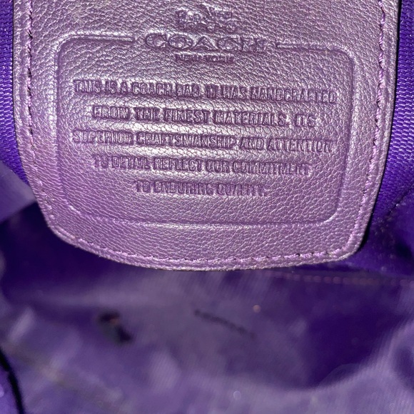 Coach Dark Plum Ryder Satchel Leather Handbag with Turnlock - Picture 10 of 12